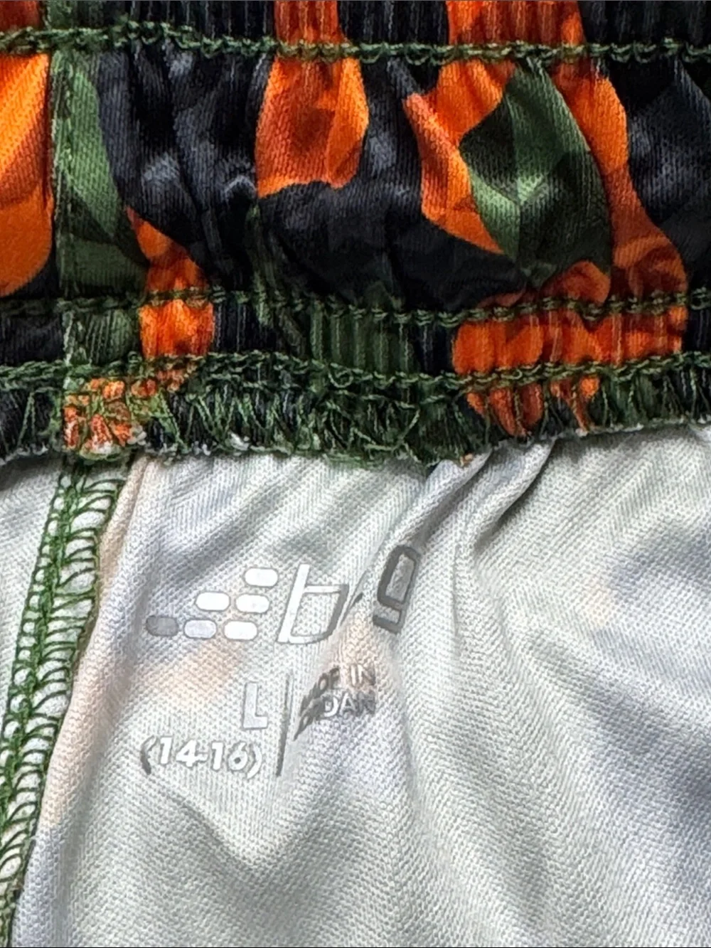 bcg Boys Orange & Green Camo Athletic Shorts